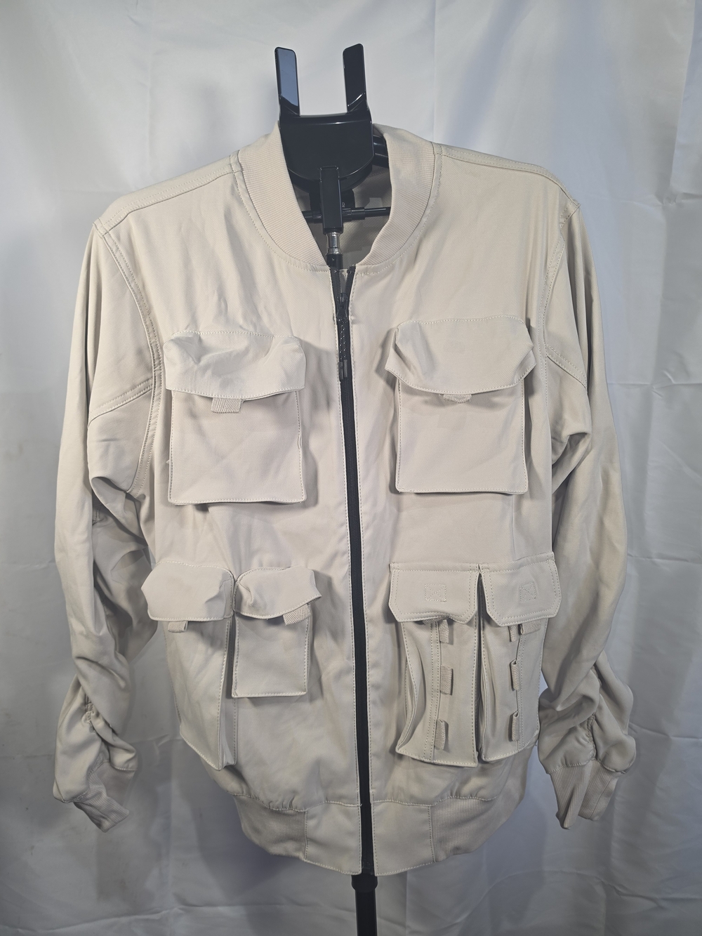 Men's Encrypted Waterproof Multi-Pocket Cargo Bomber Jacket – Size M Techwear
